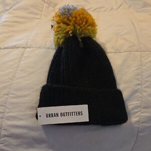 Urban Outfitters Kids Beanie with Yellow Pom-Pom